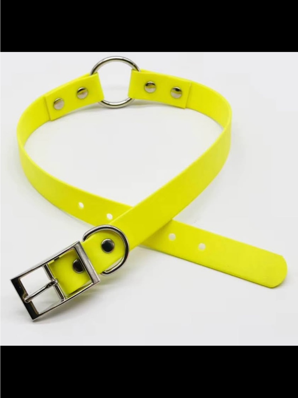 New MEDIUM yellow Colorful
PVC Nylon Webbing Pet Dog
Collar with O Ring (M)